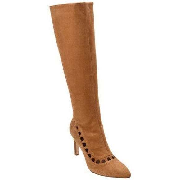 Aquatalia Shoes - Aquatalia Aliana brown Suede Boot Cutout